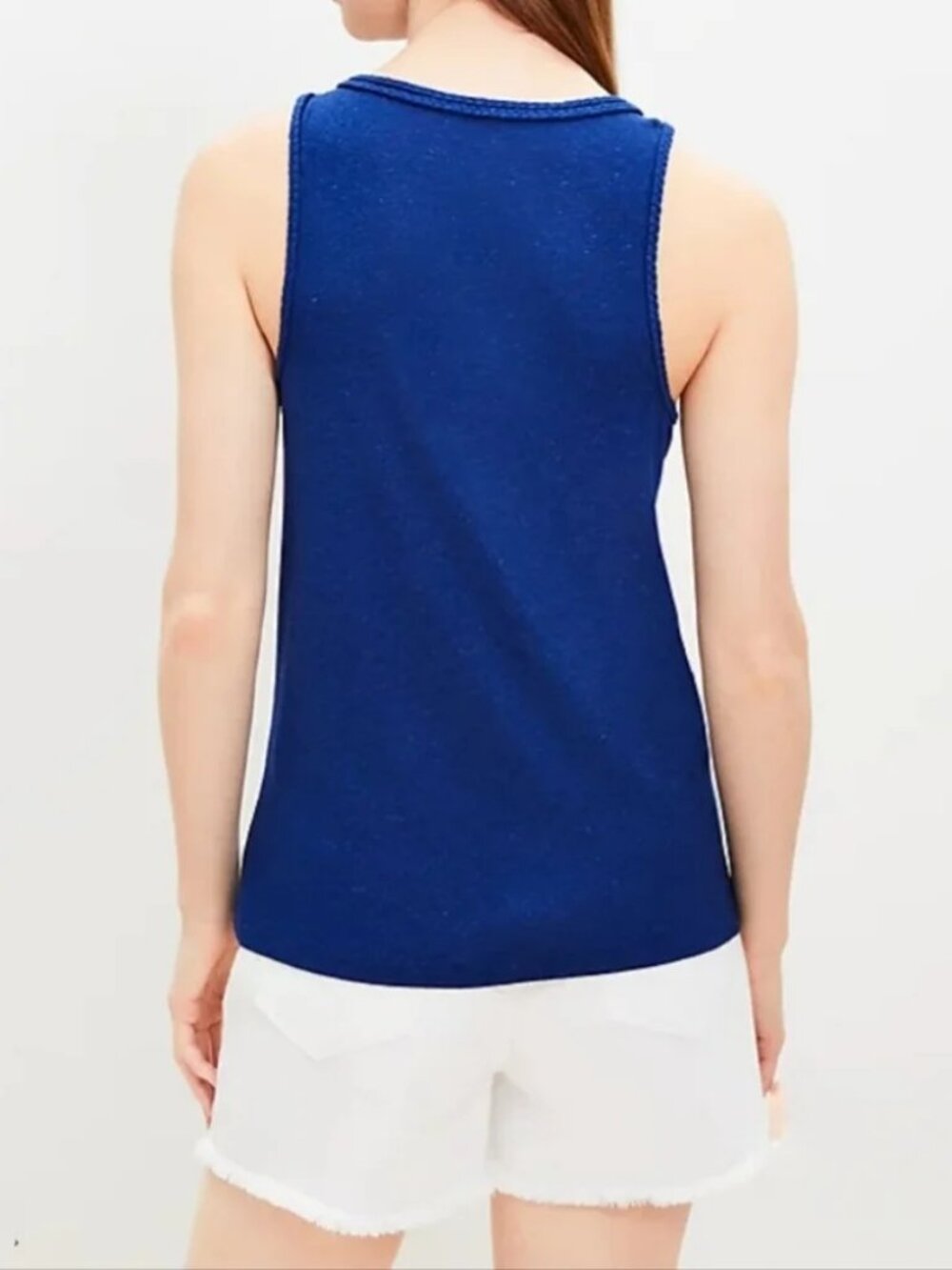 LOFT Rope Trim Racerback Tank Top (M) - Picture 2 of 3